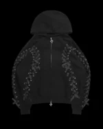 Named Collective Ghost Lace Up Corset Zip Black Hoodie