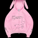 Named Collective Malfunction Bunny Zip Baby Pink Detachable Ears Hoodie
