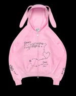 Named Collective Malfunction Bunny Zip Baby Pink Detachable Ears Hoodie