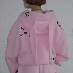 Named Collective Malfunction Bunny Zip Baby Pink Detachable Ears Hoodie