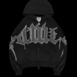 Named Collective Monster Rhinestone Zip Black Hoodie