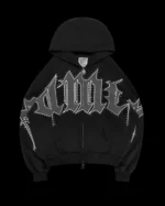 Named Collective Monster Rhinestone Zip Black Hoodie