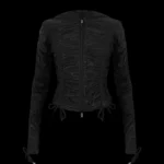 Named Collective Nocturnal Sheer Ruched Sculpt Stretch Zip Black Hoodie