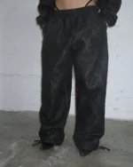 Named Collective Nocturnal Snakeskin Textured Sweatpants Black