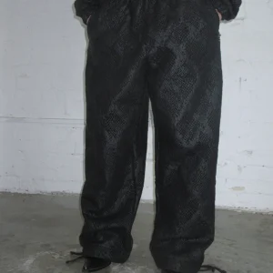 Named Collective Nocturnal Snakeskin Textured Sweatpants Black