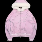 Named Collective Prey Faux Fur Zip Pink Camo Hoodie