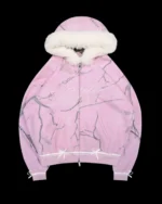 Named Collective Prey Faux Fur Zip Pink Camo Hoodie