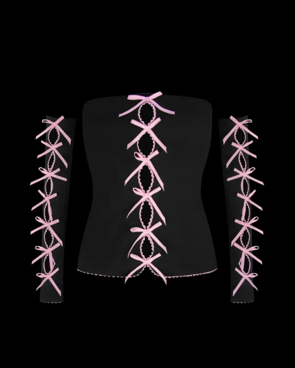 Named Collective Princ355 Ribbon Three-piece Set Black Tube Top