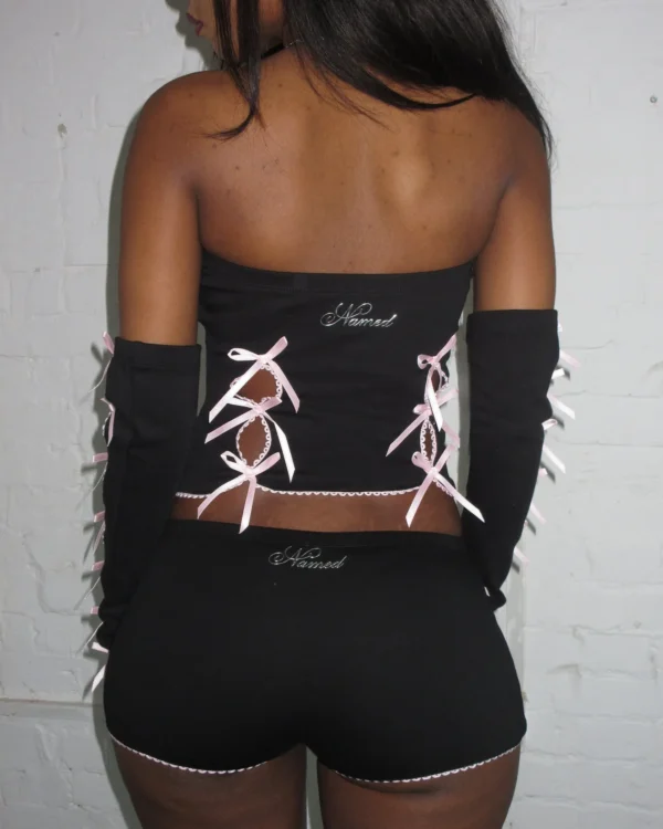 Named Collective Princ355 Ribbon Three-piece Set Black Tube Top