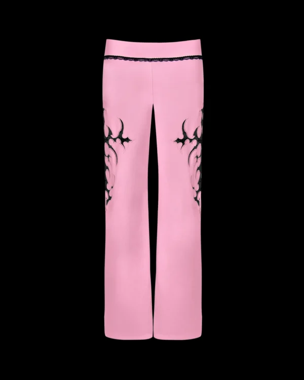 Named Collective Sinner Lace Cut Out Baby Pink Pants