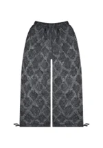 Nocturnal Snakeskin Textured Oversized Sweatpants Black