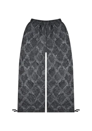 Nocturnal Snakeskin Textured Oversized Sweatpants Black