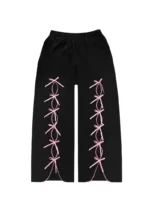 PRINC355 Ribbon Sweatpants Black-1
