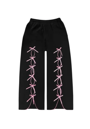 PRINC355 Ribbon Sweatpants Black-1