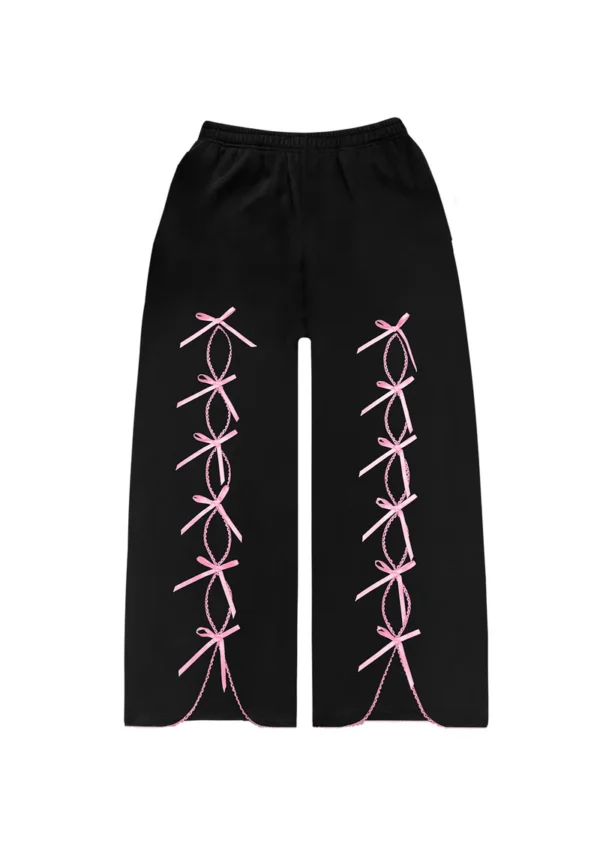 PRINC355 Ribbon Sweatpants Black-1