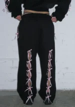PRINC355 Ribbon Sweatpants Black-2
