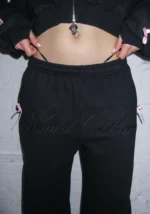 PRINC355 Ribbon Sweatpants Black-4