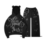 Dreamer Rhinestone Teddy Pullover Black Tracksuit