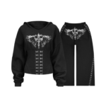 Fallen Hook And Eye Oversized Black Tracksuit