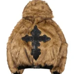 Feral Faux Fur Reversible Bomber Jacket Camo And Natural