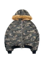 Feral Faux Fur Reversible Bomber Jacket Camo And Natural-8