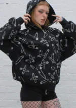 Heist Rhinestone Safety Pin Black Tracksuit-2