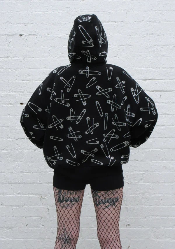Heist Rhinestone Safety Pin Black Tracksuit-3