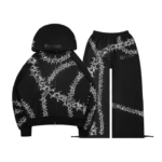 Omen Rhinestone ZIP Tracksuit Black