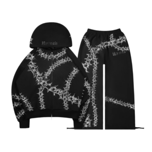 Omen Rhinestone ZIP Tracksuit Black