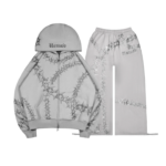 Omen Rhinestone ZIP Tracksuit Smoke Grey