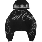 Enemy Rhinestone Crop Zip Black Tracksuit