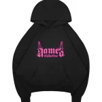 Accepting Tips Glitter Logo Pullover Hoodie Black