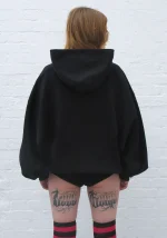 Accepting Tips Glitter Logo Pullover Hoodie Black-3