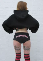 Accepting Tips Glitter Logo Pullover Hoodie Black-5