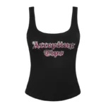 Accepting Tips Rhinestone Tank Top Black