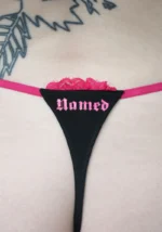 Accepting Tips Rhinestone Thong Black-3