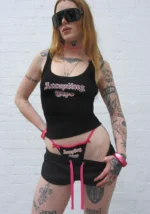 Accepting Tips Rhinestone Thong Black-4