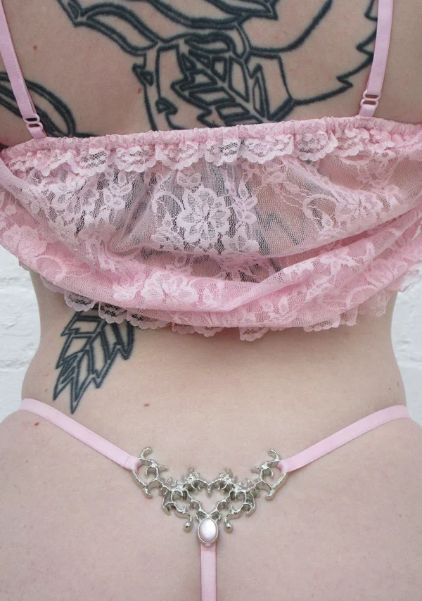 Allure Charm Lace G-string Baby Pink-2
