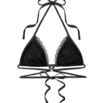Allure Lace Triangle Bikini Top Black