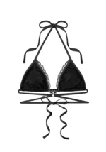 Allure Lace Triangle Bikini Top Black