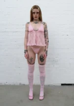 Allure Sheer Lace Cami Top Baby Pink-1