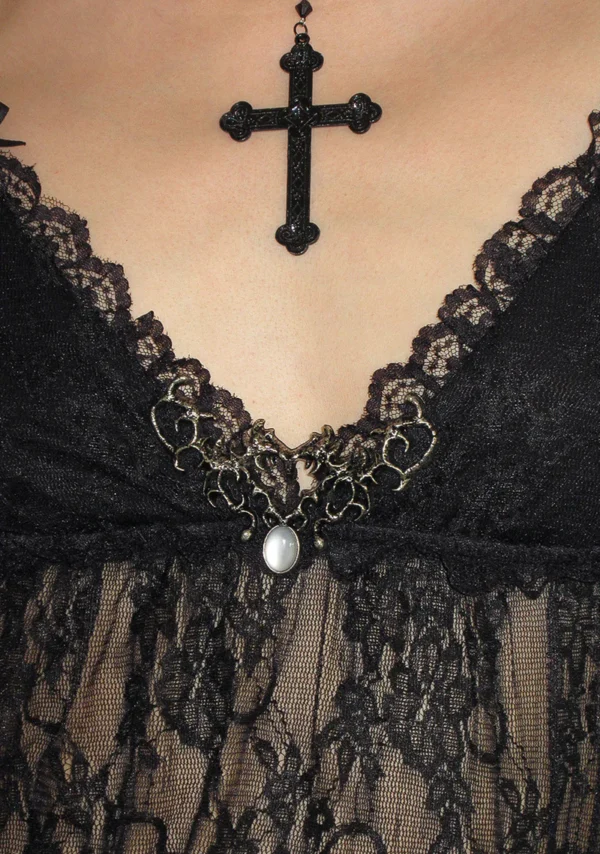 Allure Sheer Lace Cami Top Black-3