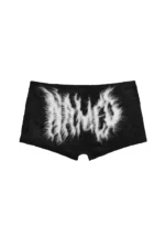 Bittersweet Fluffy Knit Micro Hotpant Shorts Black