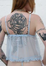 Blessed Sheer Mesh Cami Top Baby Blue-5