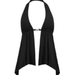 Charisma Charm Backless Halterneck Top Black