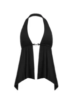 Charisma Charm Backless Halterneck Top Black