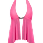Charisma Charm Backless Halterneck Top Hot Pink