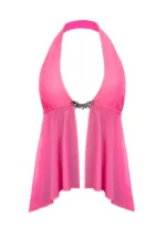 Charisma Charm Backless Halterneck Top Hot Pink