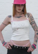 Cherish Pointelle Cami Top White-1