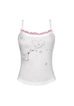 Cherish Pointelle Cami Top White